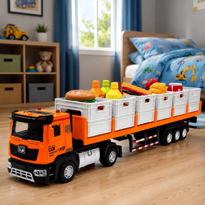 LEAN TOYS oranž toiduveoauto 1:40 survevalumudel