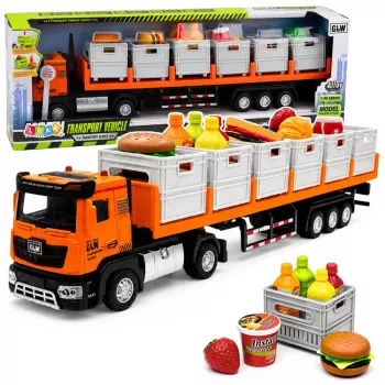 LEAN TOYS oranž toiduveoauto 1:40 survevalumudel