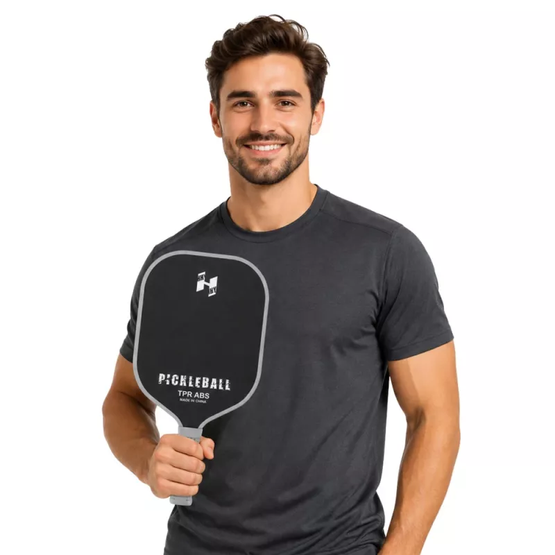 LEAN TOYS Pickleball Tennis Badminton Racket Set with 2 Balls Black and Gray