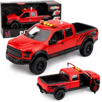 LEAN TOYS pikap 1:12 RC avatavate ustega, tagatuled, helid – punane