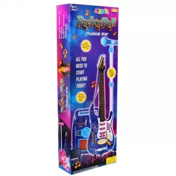 LEAN TOYS Roosa elektrikitarr mikrofoni ja võimendiga