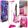 LEAN TOYS Roosa elektrikitarr mikrofoni ja võimendiga
