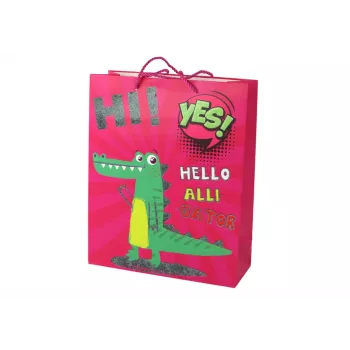 LEAN TOYS Roosa paberkinkekott 32cm x 26cm x 10cm