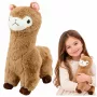 LEAN TOYS Plüüs alpaka kaisukaru pehme karusnahk beež 28 cm