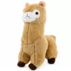 LEAN TOYS Pehme alpaka-laama mänguasi - Kreem, 28 cm, kaisuloom ülipehme karvaga