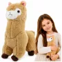 LEAN TOYS Pehme alpaka-laama mänguasi - Kreem, 28 cm, kaisuloom ülipehme karvaga