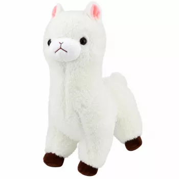 LEAN TOYS Pehme alpakavalkjas pehme valge karusnahk 28 cm