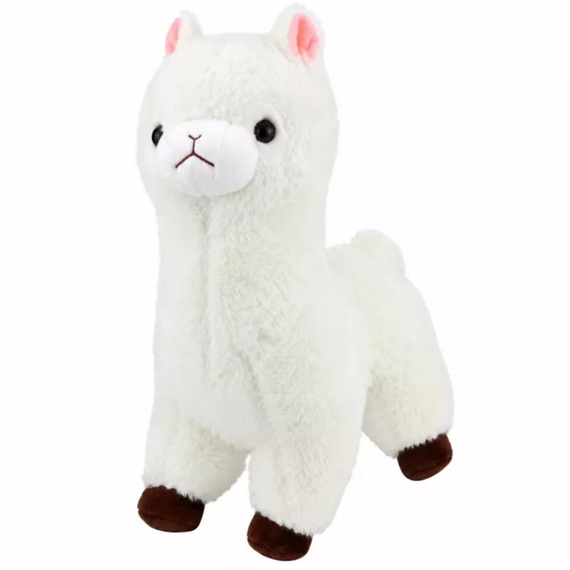 LEAN TOYS Pehme alpakavalkjas pehme valge karusnahk 28 cm