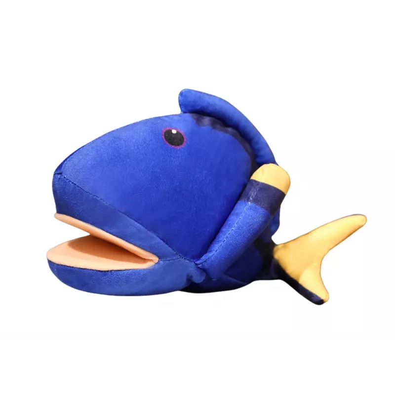LEAN TOYS Plush Blue Fish Mascot Puppet 25 cm