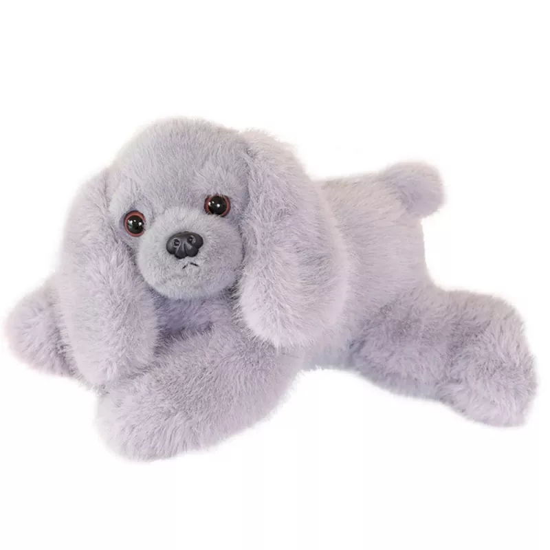 LEAN TOYS Pehme Kokerspanjel Koer Raskustega Käppadega, Hall, 30 cm