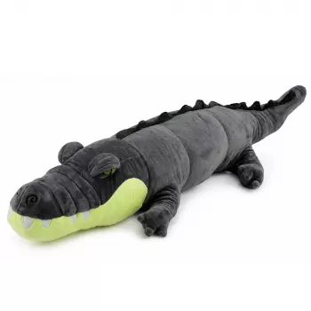 LEAN TOYS pehme krokodillimaskott – realistlik hall, 90 cm