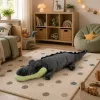 LEAN TOYS pehme krokodillimaskott – realistlik hall, 90 cm