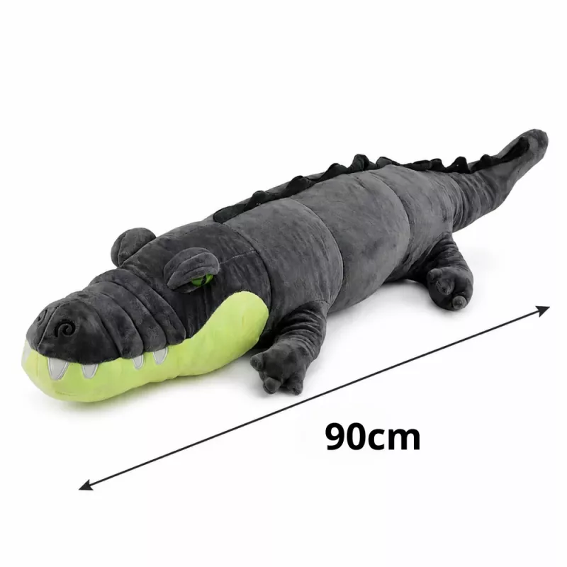 LEAN TOYS pehme krokodillimaskott – realistlik hall, 90 cm