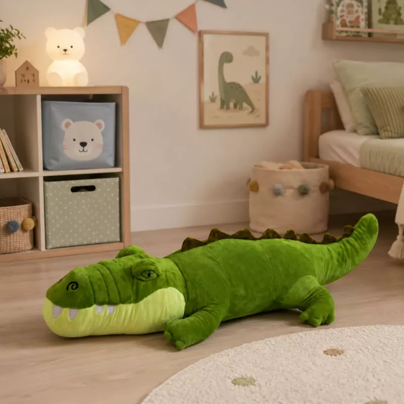 LEAN TOYS Plüüskrokodill Maskott Kaisuloom Realistlik Roheline 70cm