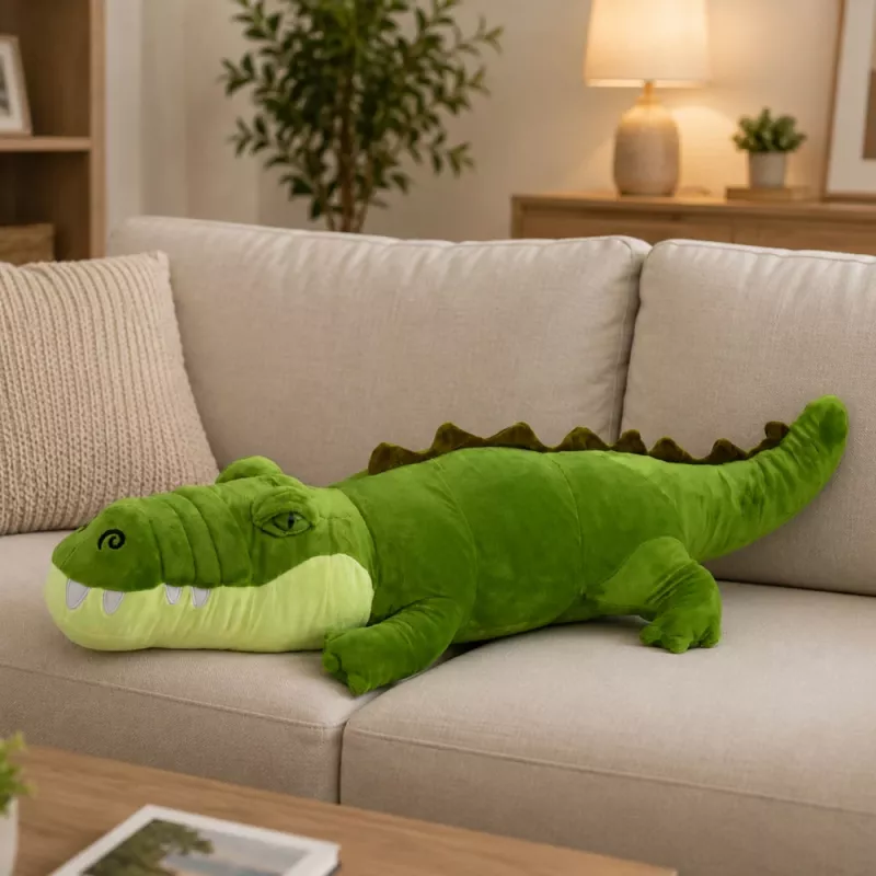 LEAN TOYS Plüüskrokodill Maskott Kaisuloom Realistlik Roheline 70cm