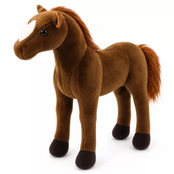 LEAN TOYS Pehme hobune kaisukaru Tumepruun 40cm x 37cm