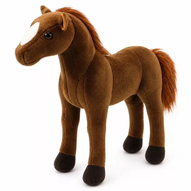 LEAN TOYS Pehme hobune kaisukaru Tumepruun 40cm x 37cm