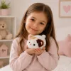 LEAN TOYS Pehme kassipoeg maskott kaisulelu pehme väike valge 16 cm