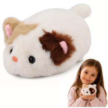 LEAN TOYS Pehme kassipoeg maskott kaisulelu pehme väike valge 16 cm