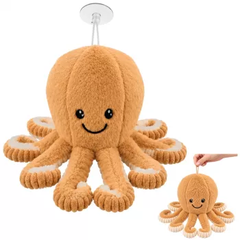 LEAN TOYS Pehme kaheksajalg iminappadega Beež 16 cm