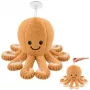 LEAN TOYS Pehme kaheksajalg iminappadega Beež 16 cm