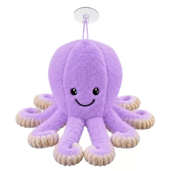 LEAN TOYS plüüsist kaheksajalg iminapaga, lilla, 16 cm