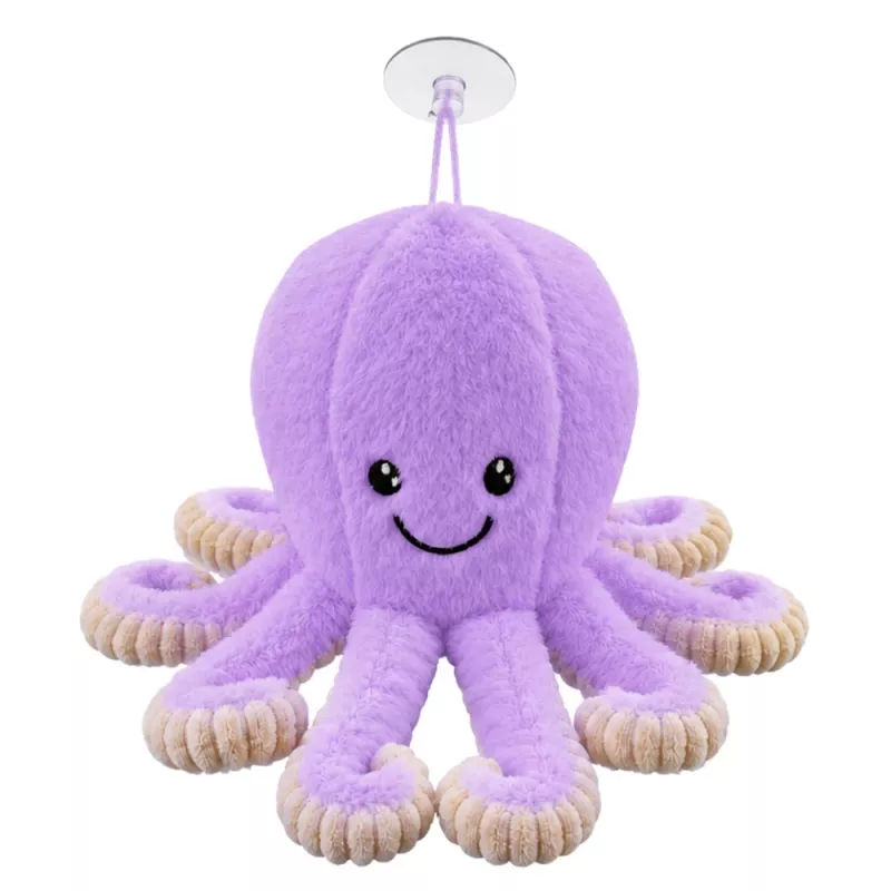 LEAN TOYS plüüsist kaheksajalg iminapaga, lilla, 16 cm