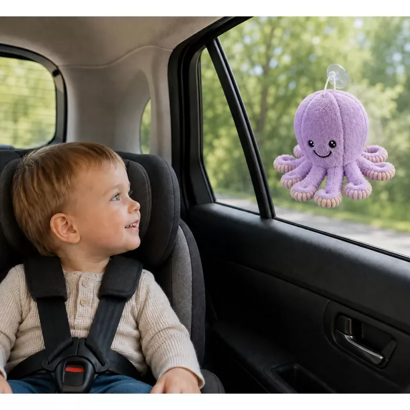 LEAN TOYS plüüsist kaheksajalg iminapaga, lilla, 16 cm