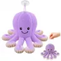LEAN TOYS plüüsist kaheksajalg iminapaga, lilla, 16 cm