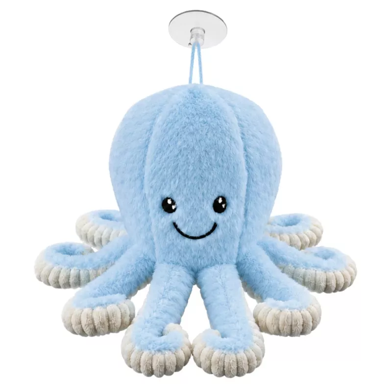 LEAN TOYS Plüüšist kaheksajalg iminapaga, sinine, 16 cm
