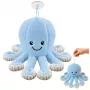 LEAN TOYS Plüüšist kaheksajalg iminapaga, sinine, 16 cm