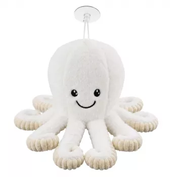 LEAN TOYS Plush Octopus iminapaga, valge, 16 cm – Pehme mereelukaaslane