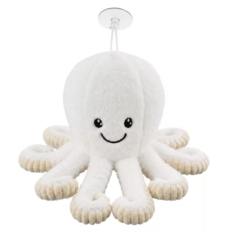 LEAN TOYS Plush Octopus iminapaga, valge, 16 cm – Pehme mereelukaaslane