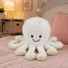 LEAN TOYS Plush Octopus iminapaga, valge, 16 cm – Pehme mereelukaaslane
