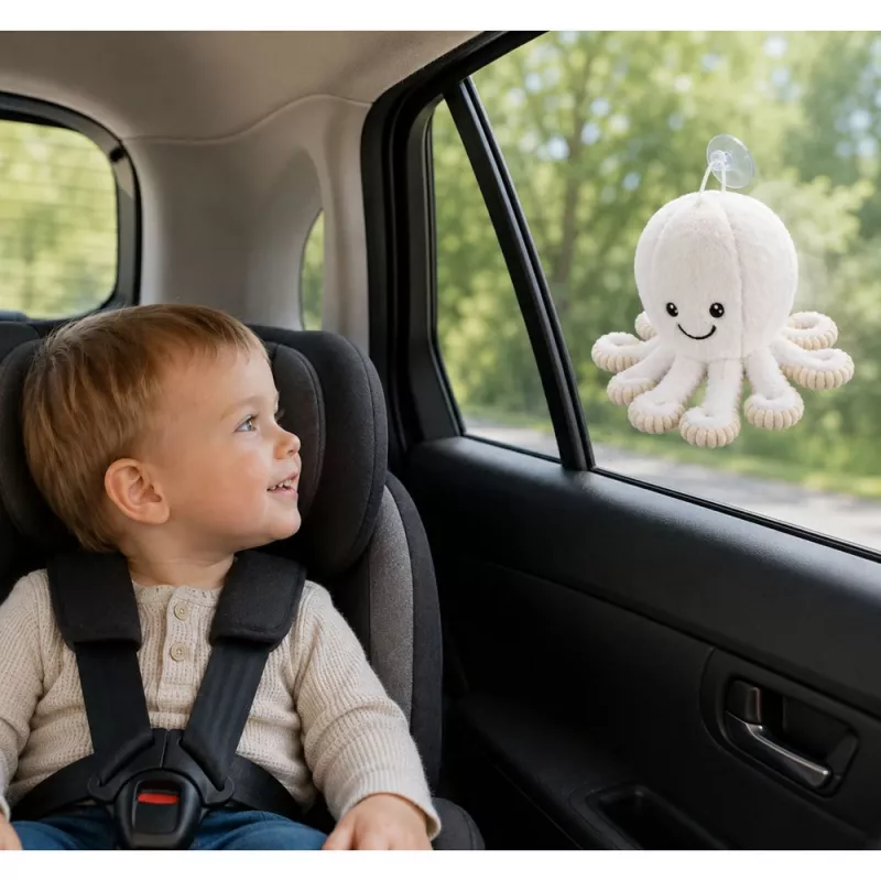 LEAN TOYS Plush Octopus iminapaga, valge, 16 cm – Pehme mereelukaaslane