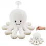 LEAN TOYS Plush Octopus iminapaga, valge, 16 cm – Pehme mereelukaaslane