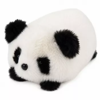 LEAN TOYS Pehme panda loom maskott kaisulelu must-valge 16 cm