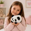 LEAN TOYS Pehme panda loom maskott kaisulelu must-valge 16 cm