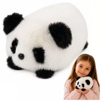 LEAN TOYS Pehme panda loom maskott kaisulelu must-valge 16 cm