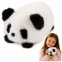 LEAN TOYS Pehme panda loom maskott kaisulelu must-valge 16 cm