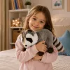 LEAN TOYS pehme pesukaru maskott – realistlik kaisumänguasi, hall 45 cm