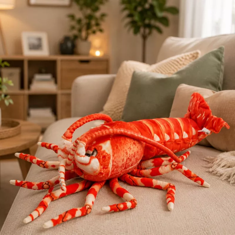 LEAN TOYS Pehme mänguasi Suur kreveti mereloom 55 cm