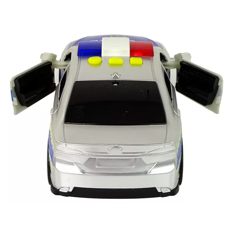 LEAN TOYS Police Car 1:14 Friction Drive Sounds Light Silver