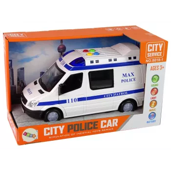 LEAN TOYS Politseiauto Friction Drive Heli ja Valgus