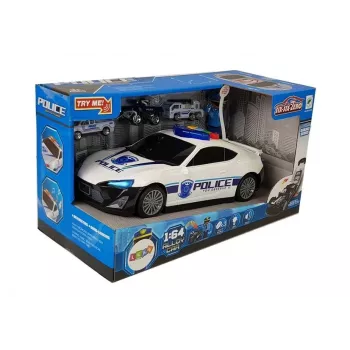 LEAN TOYS Police Car Storage Garage 2in1 Policeman Small Cars Sound Light