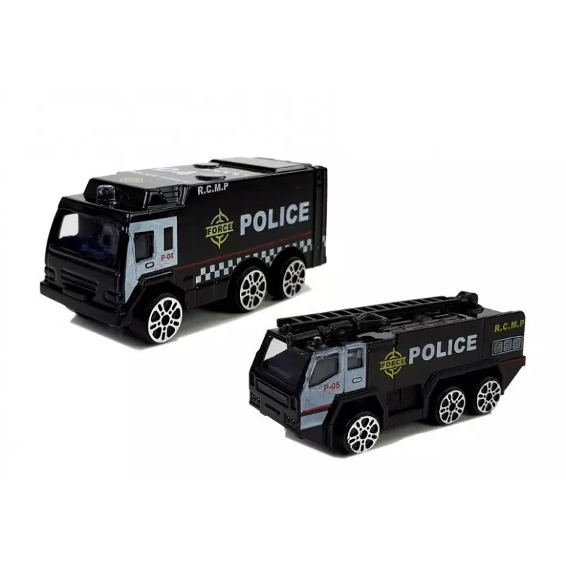 LEAN TOYS Politsei kokkupandav lennuk autodega 1:64 valguse ja heliga