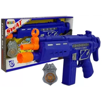 LEAN TOYS Politsei Relvakomplekt Märk Mereväesinine Heli- ja Valgusefektid 37cm