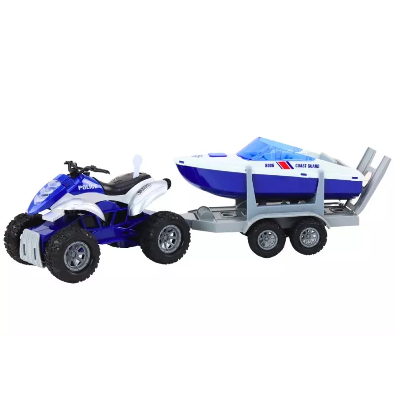 LEAN TOYS Politsei ATV haagise ja mootorpaadiga