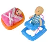 LEAN TOYS Rase nuku pikkade juuste ja tarvikutega