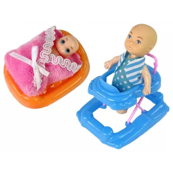 LEAN TOYS Rase nuku pikkade juuste ja tarvikutega